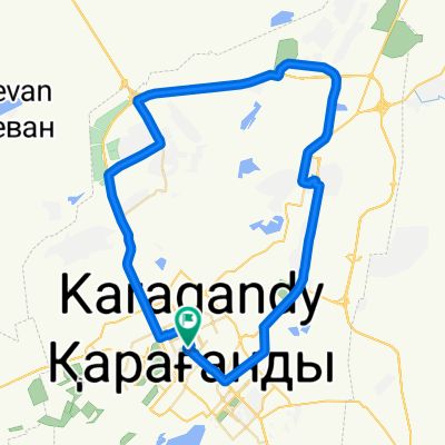 От улица Алиханова 38/2, Караганда до улица Алиханова 38/1, Караганда