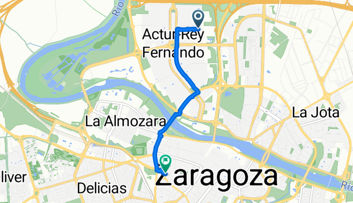Calle de José Luis Borau, Zaragoza a Paseo de María Agustín, Zaragoza