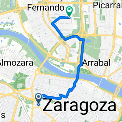 Paseo de María Agustín, Zaragoza a Calle Poeta Pablo Neruda, Zaragoza