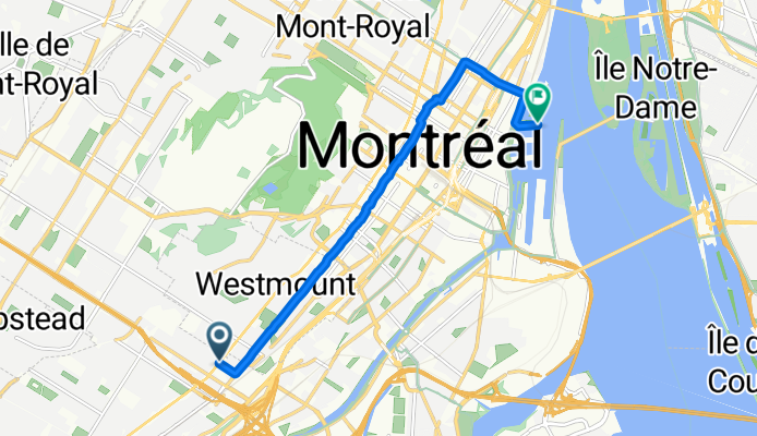 Sherbrooke St W, Montréal to Vieux Port, Montréal