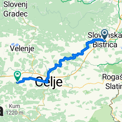 Trg Svobode, Slovenska Bistrica nach Nad Tovarno, Prebold