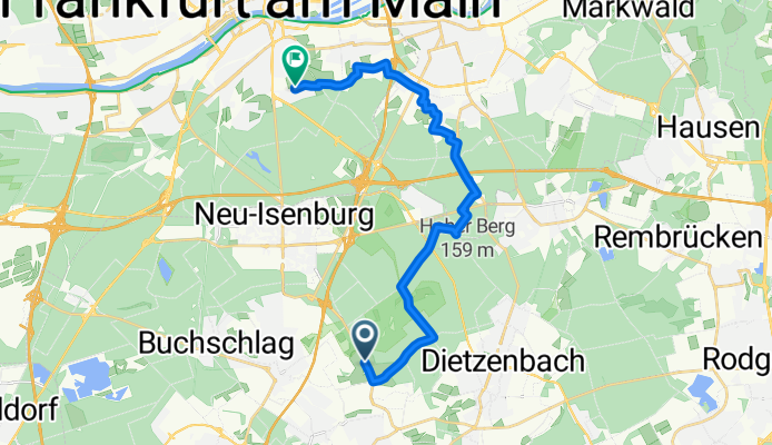 Hofgut Neuhof, Dreieich nach Sachsenhäuser Landwehrweg, Frankfurt am Main