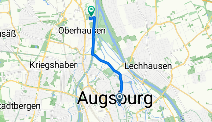 Vorderer Lech, Augsburg nach Kühbacher Weg, Augsburg