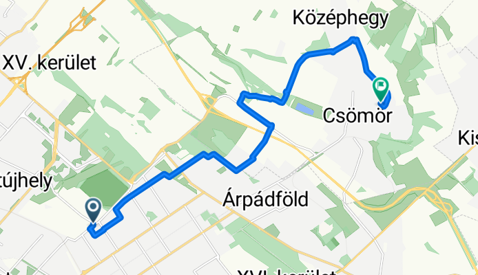 Rákospalotai határút, Budapest to Szőlő utca, Csömör