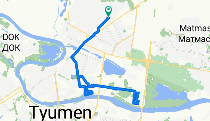 улица Доронина, Тюмень до улица Доронина, Тюмень