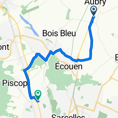 D 316, Le Mesnil-Aubry à Square Charles Baudelaire, Saint-Brice-sous-Forêt