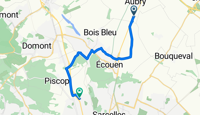 D 316, Le Mesnil-Aubry à Square Charles Baudelaire, Saint-Brice-sous-Forêt