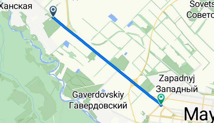 От Ханская до улица Димитрова д.