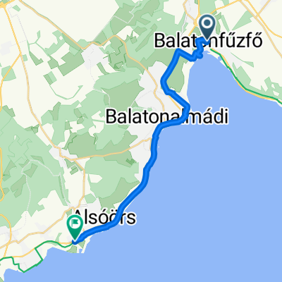 József Attila utca, Balatonfűzfő to Szerdahelyi utca, Alsóörs