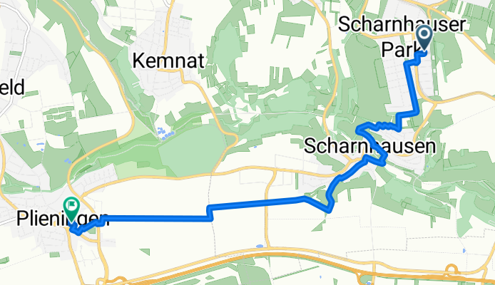 Oskar-Schlemmer-Weg, Ostfildern nach Mönchhof, Stuttgart