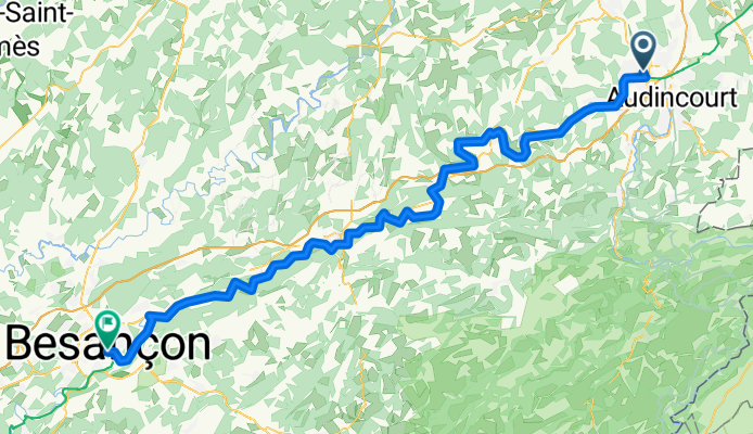 Rue de Velotte, Montbéliard to Rue Mégevand, Besançon