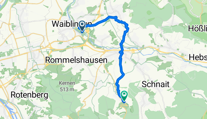 Schorndorfer Straße 83/1 nach Hindenburgstraße