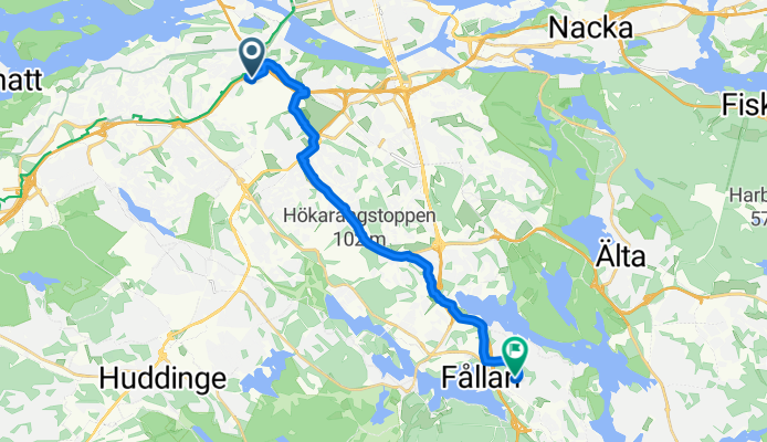 Vretensborgsvägen, Hägersten to Tornslingan, Trångsund