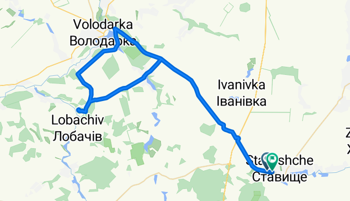 вулиця Сергія Цимбала 13а to вулиця Спортивна
