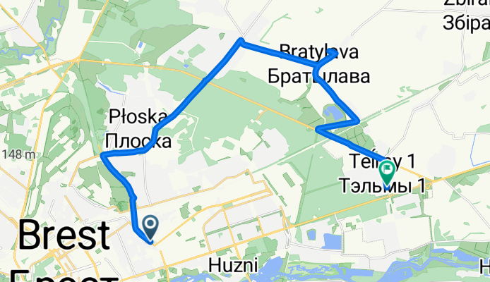 маршрут из улица Пионерская