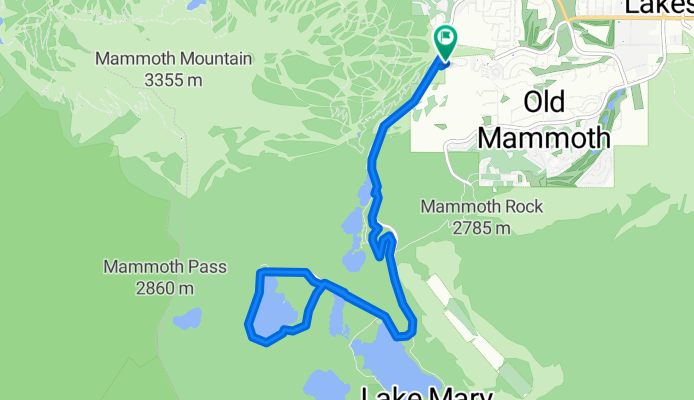 Route in Mammoth Lakes