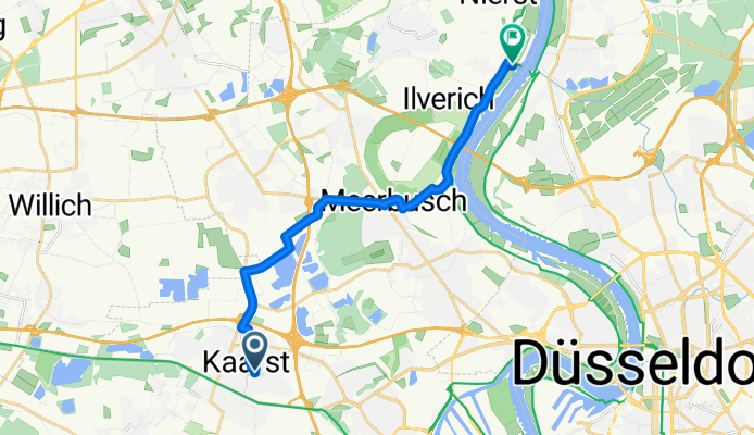 Nürnberger Straße, Kaarst nach Zur Rheinfähre, Meerbusch