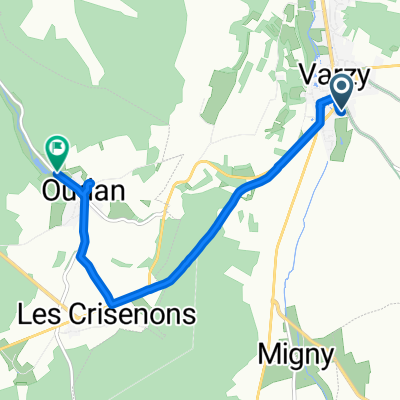 Rue du Faubourg de Marcy, Varzy naar Route de la Chapelle Saint André, Oudan