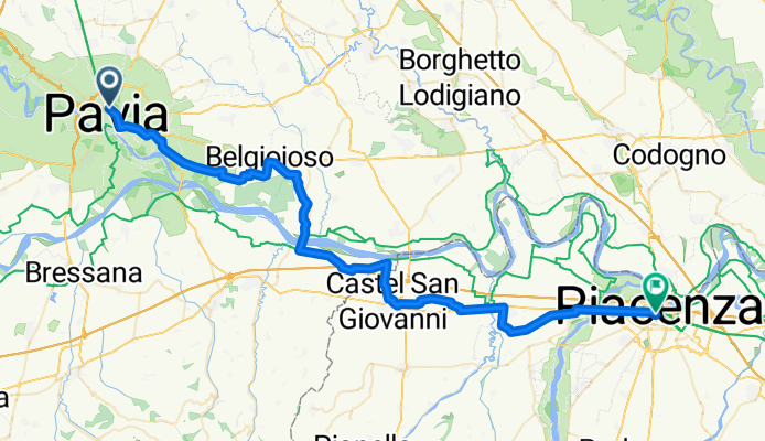 Via Stefano Breventano, Pavia to Piazza de' Cavalli, Piacenza
