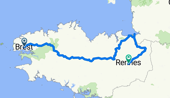 Brest vers Mont St Michel puis Rennes
