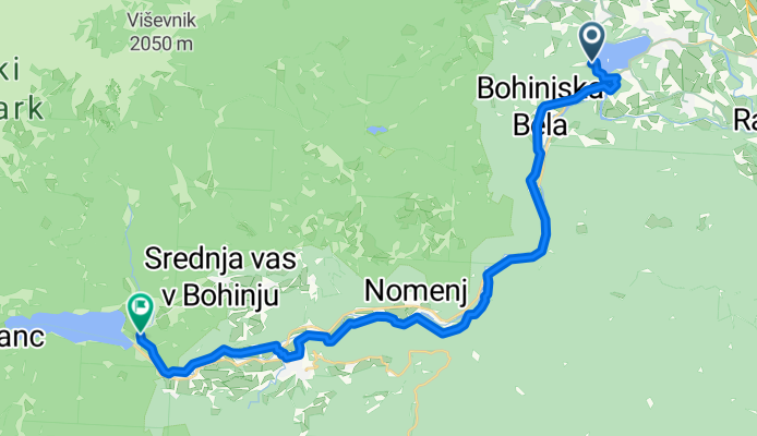 From Bled to Bohinjsko jezero