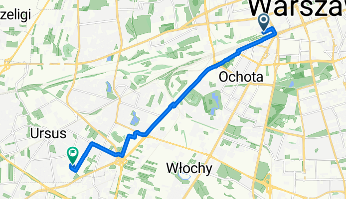 Kolejowa, Warszawa do Skoroszewska, Warszawa