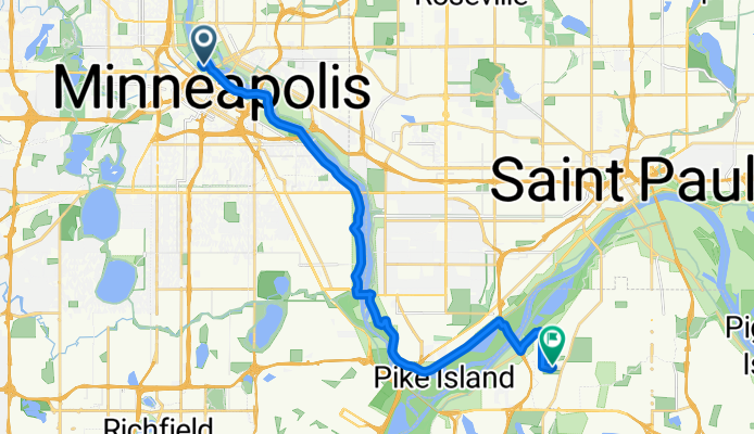 N First St, Minneapolis to Evergreen Knolls, Mendota Heights