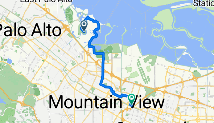 Palo Alto Baylands, Palo Alto to Nicholas Dr, Mountain View