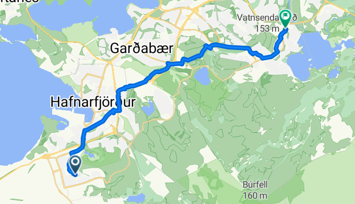 Fléttuvellir, Hafnarfjörður to Urðarhvarf, Kópavogur