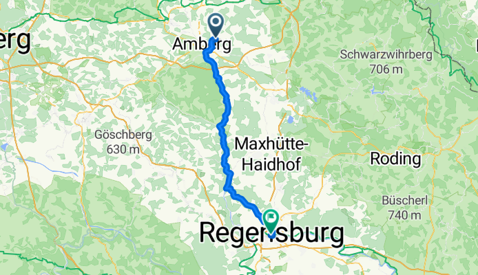 Am Büchsenham, Amberg nach Rathausplatz, Regensburg