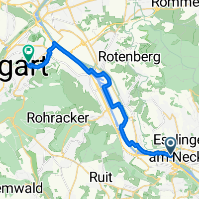 Eugenie-von-Soden-Straße, Esslingen am Neckar nach Einkornstraße, Stuttgart