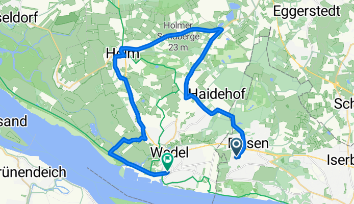 Hasenwinkel, Hamburg nach Schloßkamp, Wedel