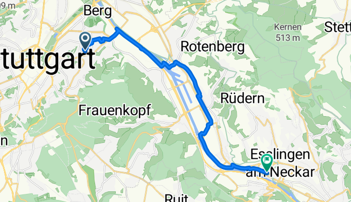 Einkornstraße, Stuttgart nach Fleischmannstraße, Esslingen am Neckar
