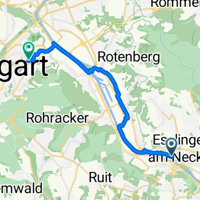 Fleischmannstraße, Esslingen am Neckar nach Einkornstraße, Stuttgart
