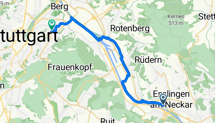 Fleischmannstraße, Esslingen am Neckar nach Einkornstraße, Stuttgart