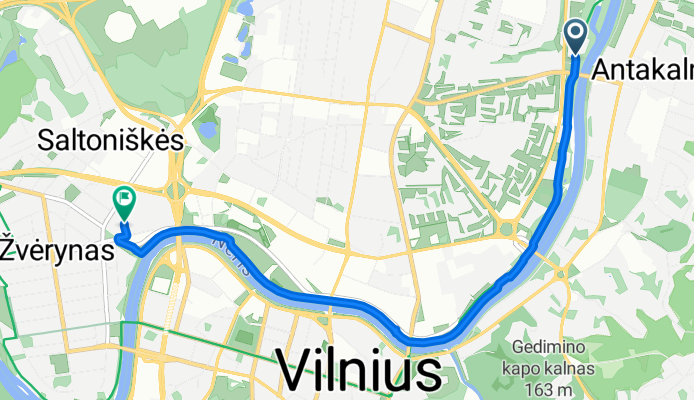 Neries g., Vilnius to Studentų g., Vilnius