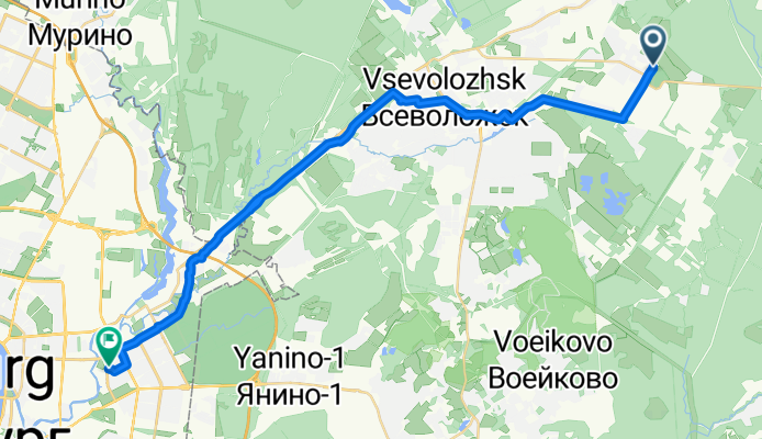 Щеглово до улица Передовиков, Санкт-Петербург