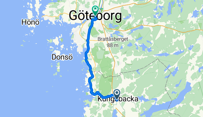 Route nach Göteborg