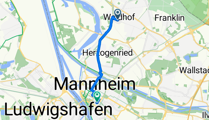 Atzelhofstraße nach Hauptbahnhof Mannheim