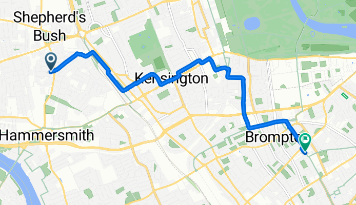Melrose Gardens, London to Fulham Road, London