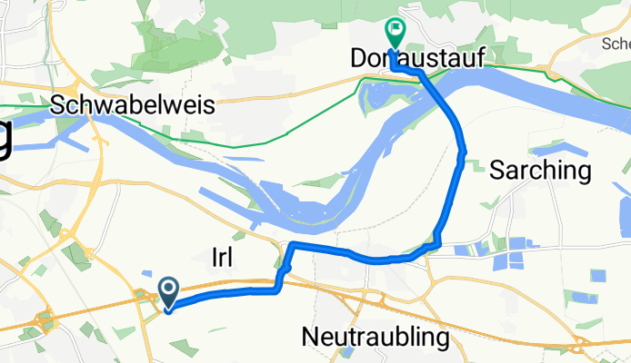 Leibnizstraße, Regensburg to Bischof-Tuto-Straße, Donaustauf