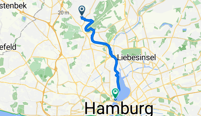 Paul-Sorge-Straße, Hamburg nach Alsterufer, Hamburg