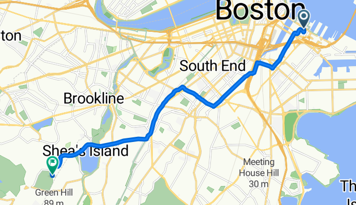 Seaport Blvd, Boston to Avon St, Brookline