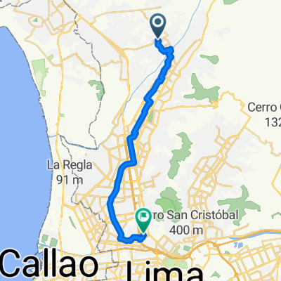 Route to Universidad Peruana Cayetano Heredia