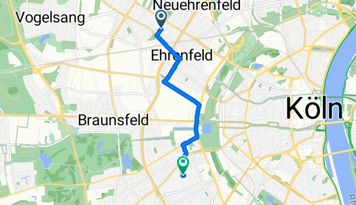 Thielenstraße to Joseph-Stelzmann-Straße 9B