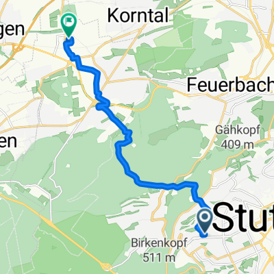 Forststraße, Stuttgart nach Holderäckerstraße, Stuttgart