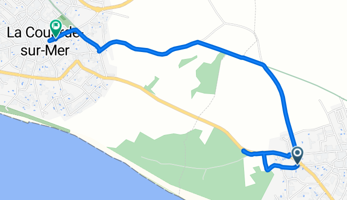 Rue des Oisières, Le Bois-Plage-en-Ré à Grande Rue, La Couarde-sur-Mer