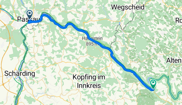 Donauradweg Etappe 1 Südufer: Passau - Schlögen