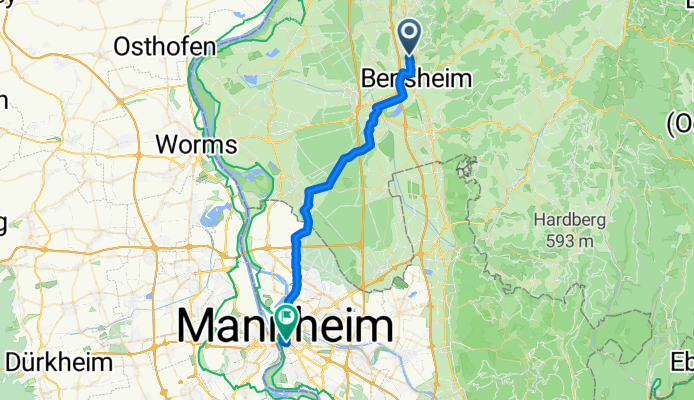 Von Bensheim bis Mannheim