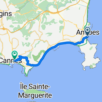 Rue de la Tourraque, Antibes to Place de la Gare, Cannes